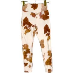WeWoreWhat Cream and Brown Cow Print Leggings